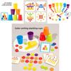 Wooden Color Sorting Stacking Cups Toy For Kids Educational Play And Focus Development