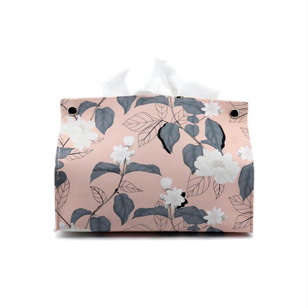 Creative Flower Tissue Boxes PU Leather Tissue Case Waterproof Storage Box Tissue Cover Desk Clean Napkin Holder Household Items