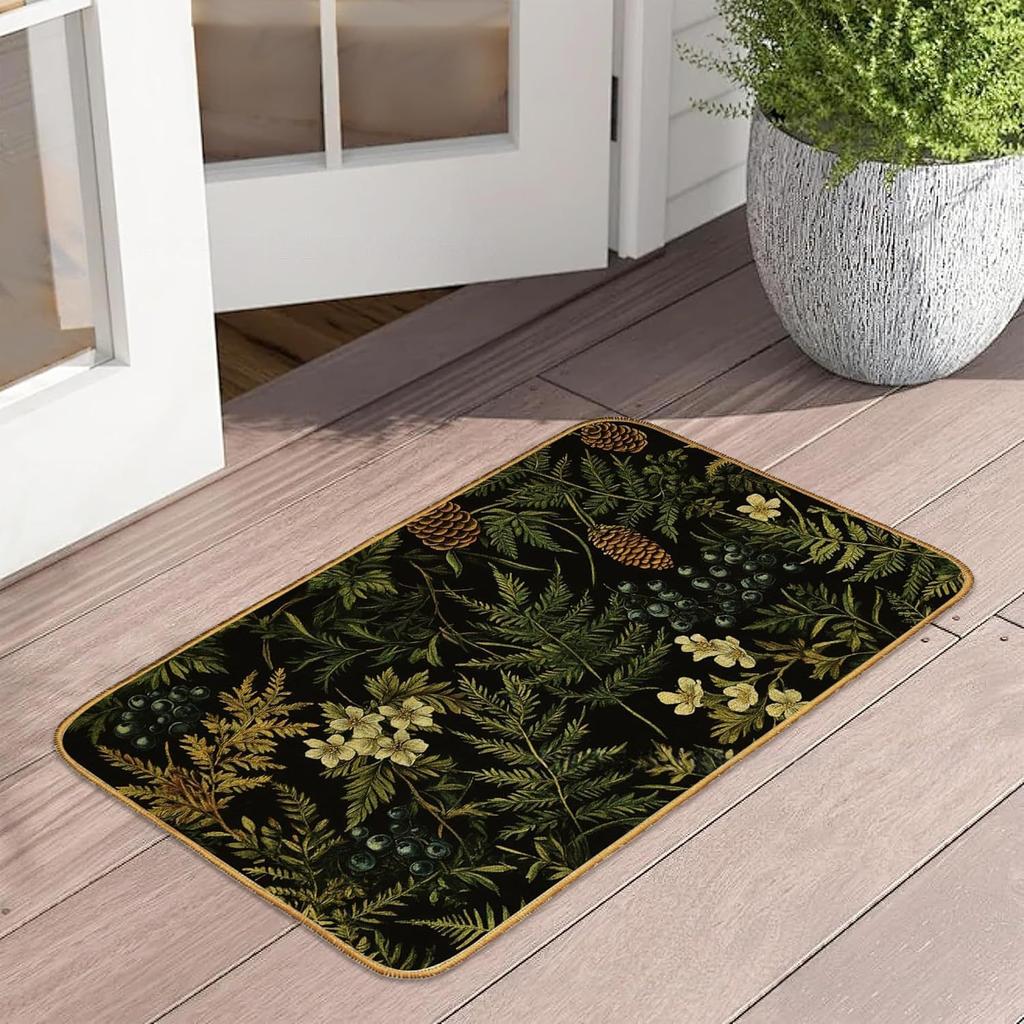 Retro Butterfly Floor Mat Bathroom Door Mat Dirt Resistant and Easy To Maintain Foot Mat