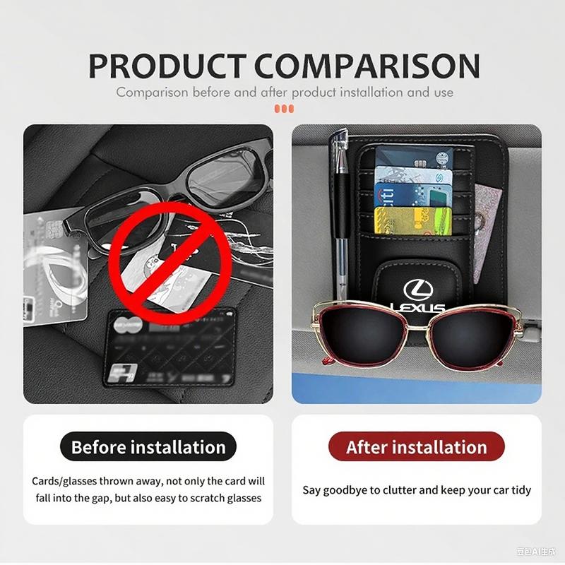 EAV3 2026 Hot Interior Stickers Car Sunshade Card Package Holder Sunglasses Ticket Card Clip For Lexus F SPORT ES RX NX LS UX LM LX G