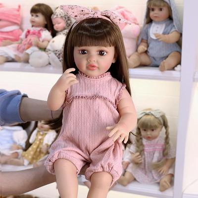 NPK Bábika Baby Bábika Dievčatko Reborn Princess mäkká celotelová silikónová kúpeľňová bábika 55 cm