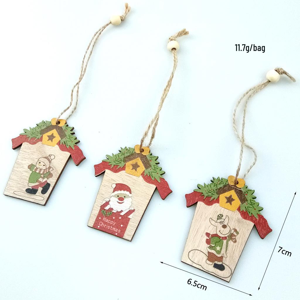 Rustikaler Holz-Weihnachtsbaum-Anhänger DIY Dekorationszubehör