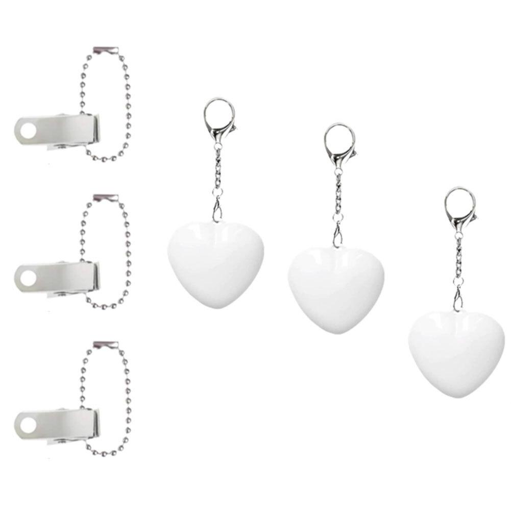 3 Sets Of Heart-shaped Portable Lights 3 Clips Luminous Heart-shaped Lamp Portable Touch Lamps: Cute Keychain Light For Bags! China Mainland