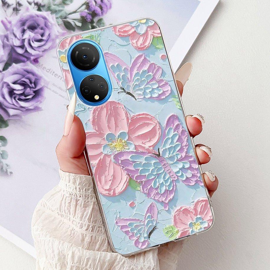 For Honor X7 2022 Case CMA-LX2 CMA-LX1 CMA-LX3 Shockproof Cover Fashion Butterfly Soft Phone Case For HonorX7 X 7 HonorX7 Bumper