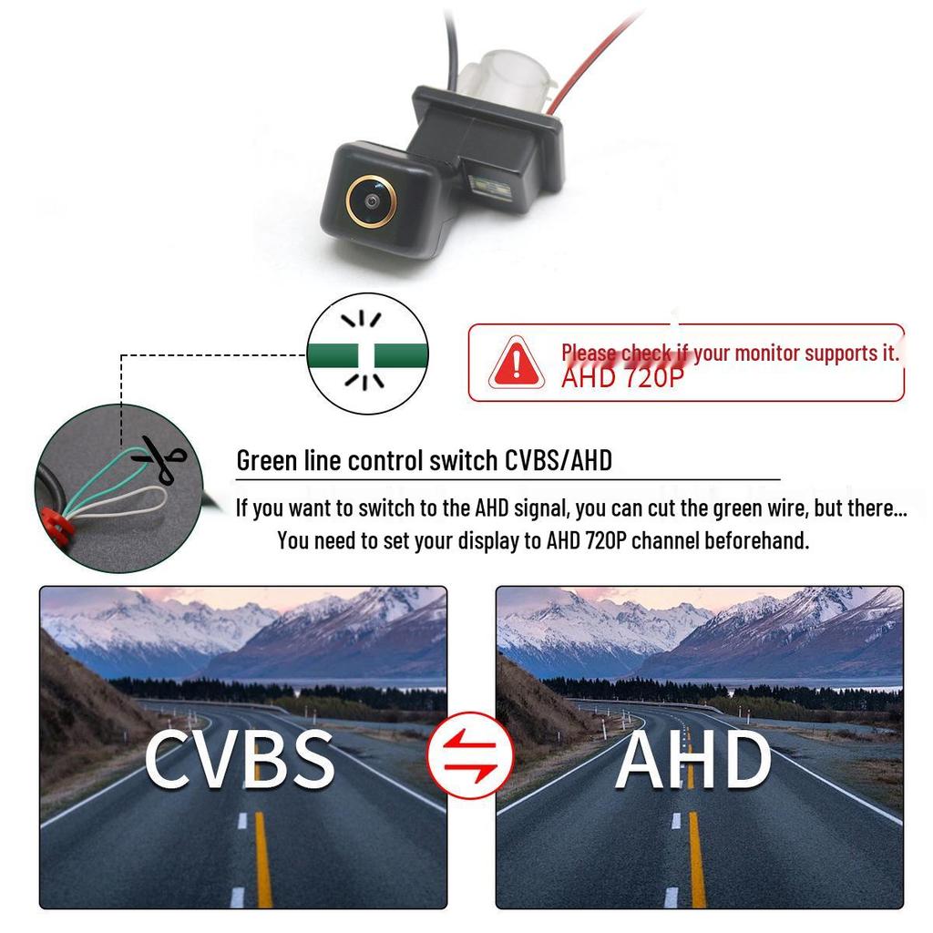 HD Backup Camera Compatible with Mercedes-Benz C300, E300L, E260, C200, E200L