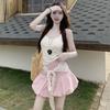 Pink Bow Tube Top Two Wear Women's Summer Pure Desire Sweet and Spicy Style Small Man Chest Wrap Inside Top Outside Wear