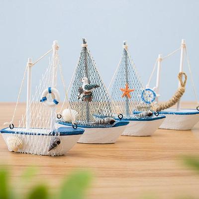 Námořní Námořní Kreativní Model Plachetnice Pokojová Dekorace Figurky Miniatury Středomořská Loď Malá Loď Ozdoba