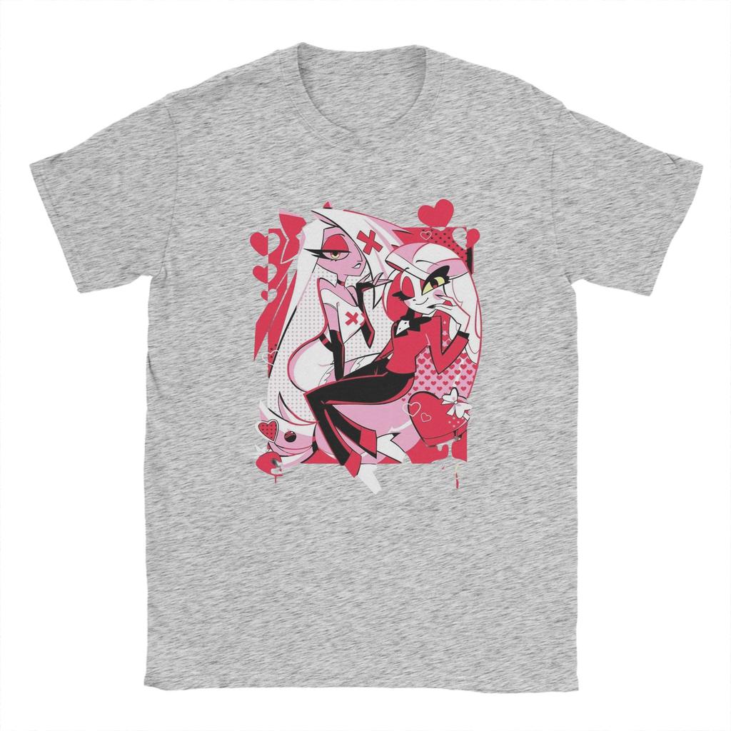 Hazbin Vaggie Men's Cotton shirt Y2k anime Graphic Tshirts Harajuku style popular street hawaiian Tshirt