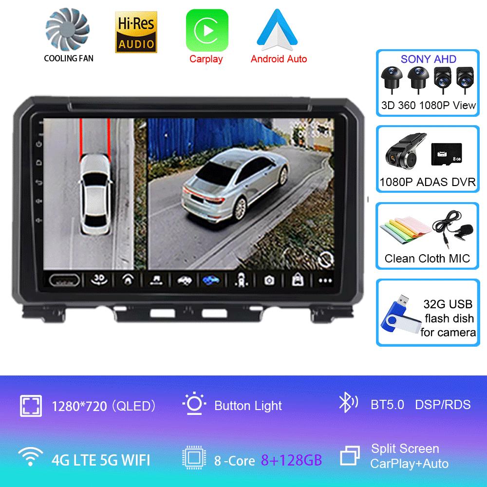 For Suzuki Jimny JB64 JB74 2018 2019 2020 Antoradio Android 14 2 Din Car Multimedia Stereo Player GPS Navigation Wifi DSP 9 Inch