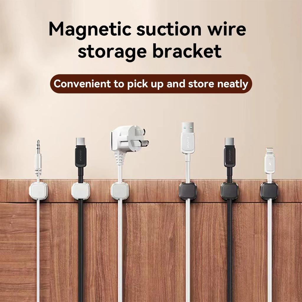 5Pcs Magnetic Cord Clip Organizer, Self-Adhesive Cable Holder for Car/Home/Office, Smooth Pulling Charging Wire Keeper