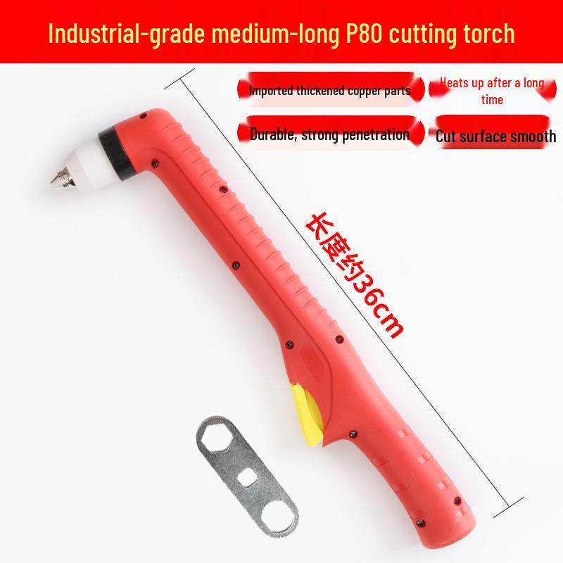 Głowica palnika plazmowego P80: LGK80/100/120, Rękojeść prosta, Kółko prowadzące, Klucz w zestawie