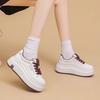 Thick-soled Muffin Little White Shoes Women's Autumn New Versatile and Thin Breathable Height-increasing Sports and Leisure Board Shoes