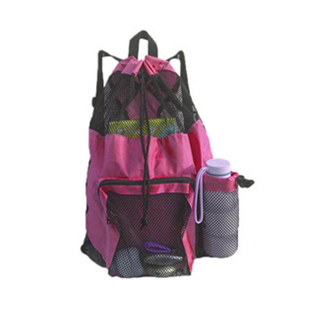 Outdoor swimming bag mesh drawstring backpack beach backpack with wet bag