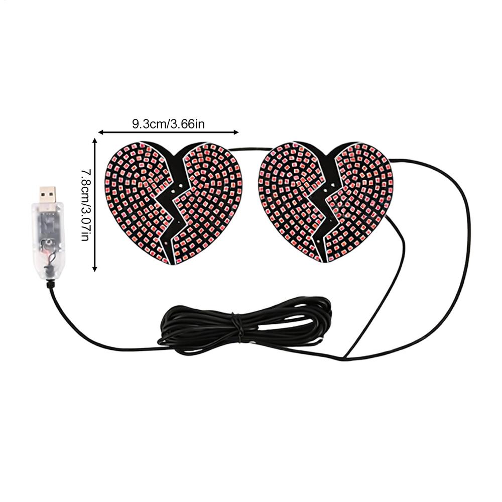 Car Mounted LED Decorative Lights Love Heart Shape Eye Vehicle Decor Car Back Window Light Car Interior Atmosphere Lights