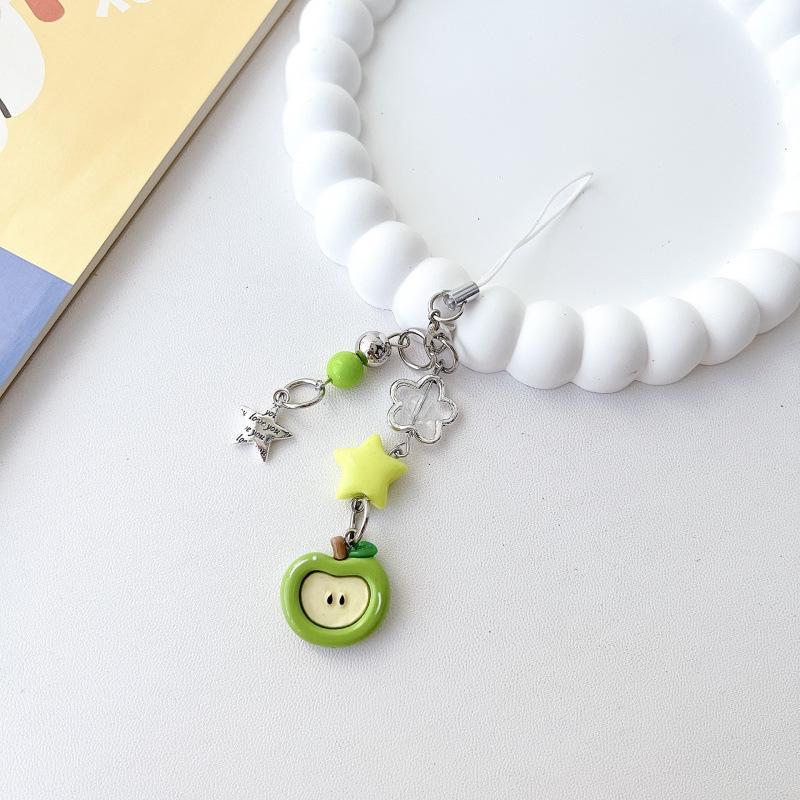 Japanese Korean Cute Apple Lanyard Pendant for USB Drives, AirPods, Earphones, and Bags