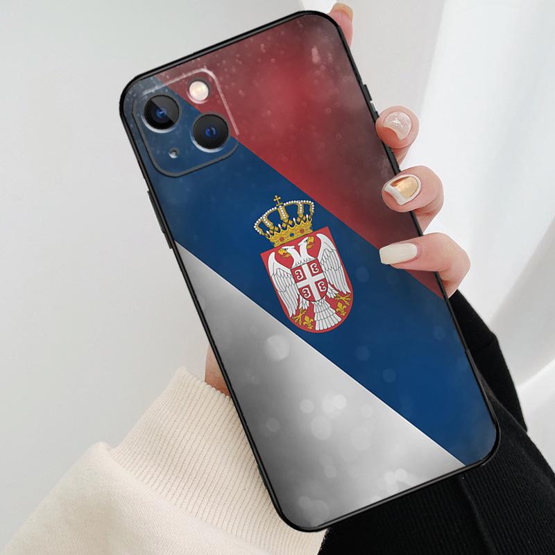 Flag of Serbia Serbian Phone Case For iPhone 17 Pro Max 16 15 14 11 12 13 Pro Max mini 15 16 Plus 16e 17 Air Cover