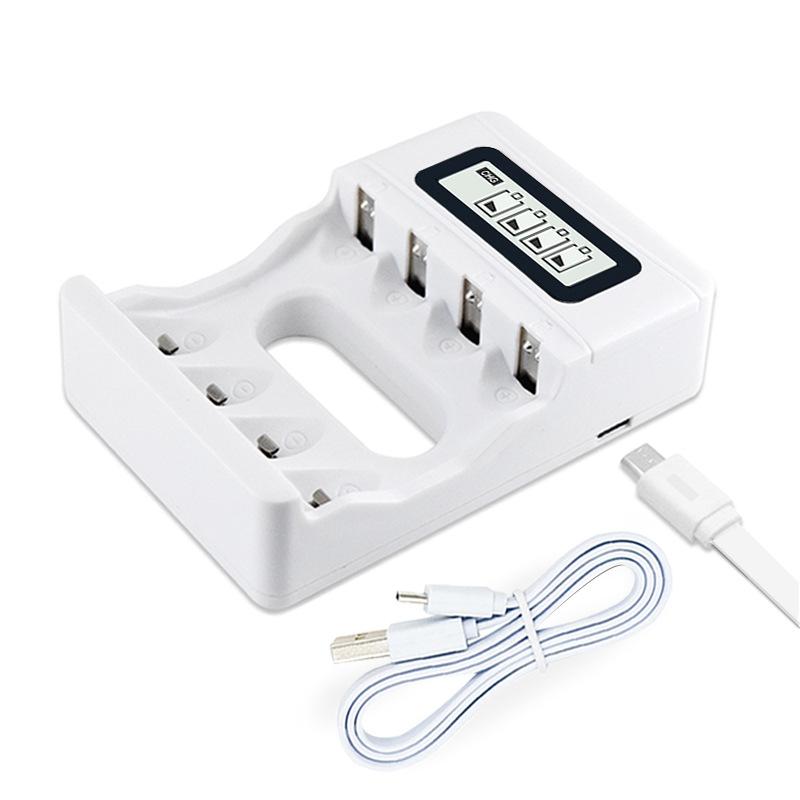 4 Slots Fast Charger LCD Display Smart Intelligent USB Battery Charger for AA / AAA Ni-CD Ni-MH 1.2V Rechargeable Batteries Charger
