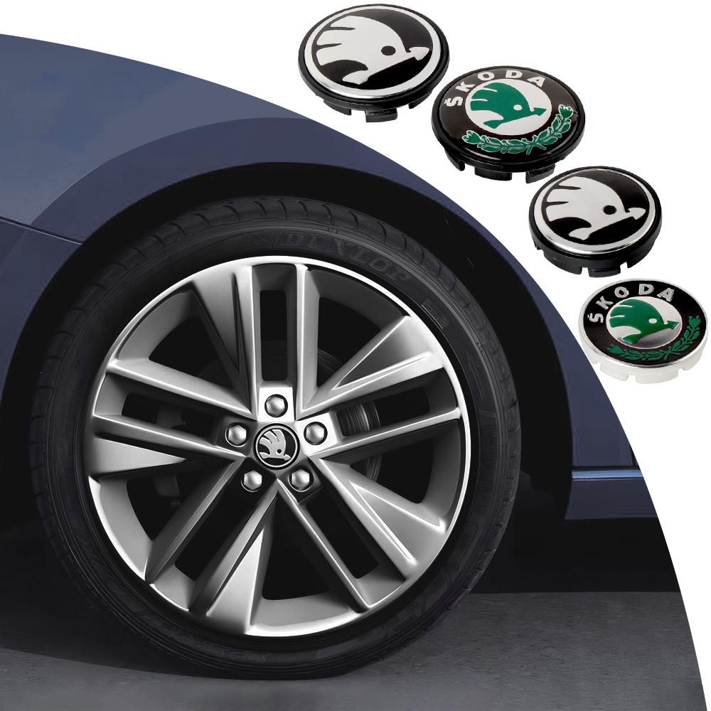 AAABW1 4Pcs 56/65mm Car Wheel Hub Cap Stem Cover Auto Accessories For Skoda Afriq Kamiq Fabia Octavia Scala Kodiaq Karoq VRS VII Yeti