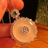 Jade White Ice Light Natural White Chalcedony Pendant Agate Pendant, Real Shot