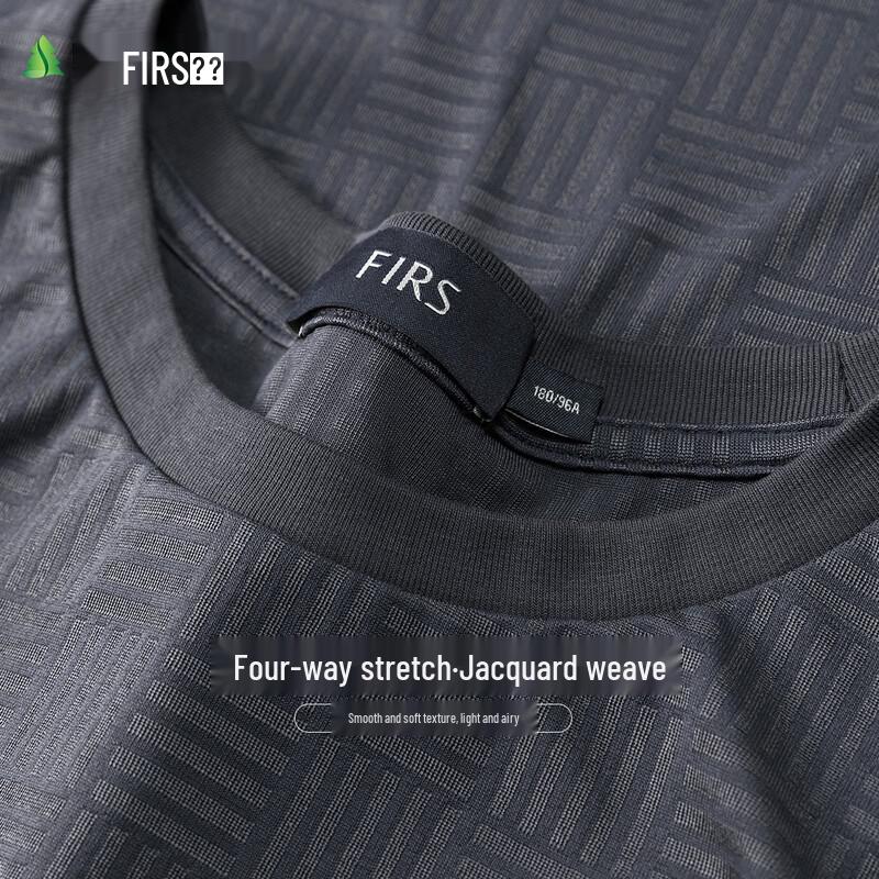 Shanshan Men s Elastic Jacquard Round Neck T-Shirt XL
