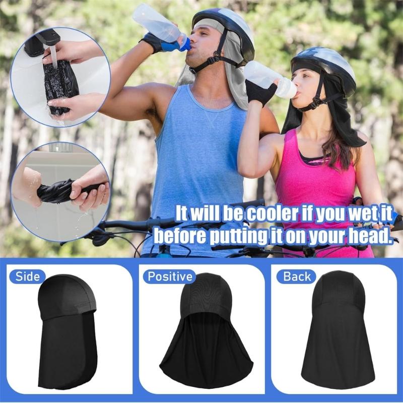 3PCS Sport Skull Cap Moisture Wicking Helmet Liner Hat For Men Women And Kids Sun Protections with Neck Shielding