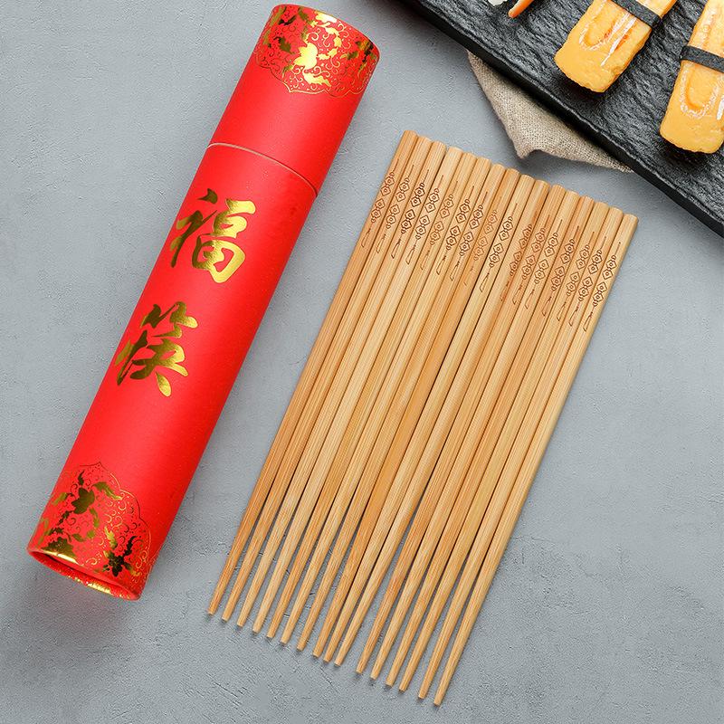 High-Grade Anti-Slip Solid Wood Chopsticks - No Paint/Wax, Anti-Mildew, Gift Box Packaging