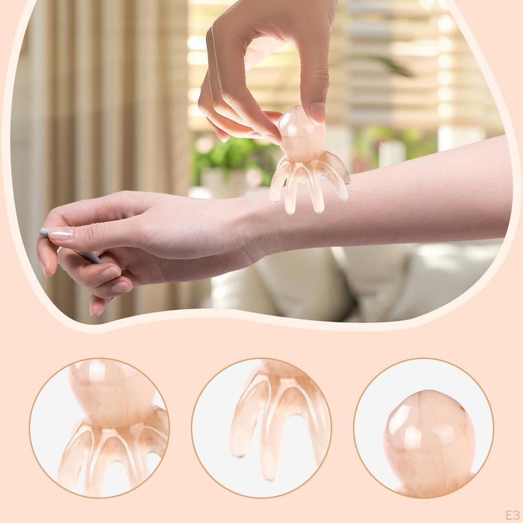 Massage Comb Head Scalp Compact with Handle Portable Meridians Tool Point for Grooming