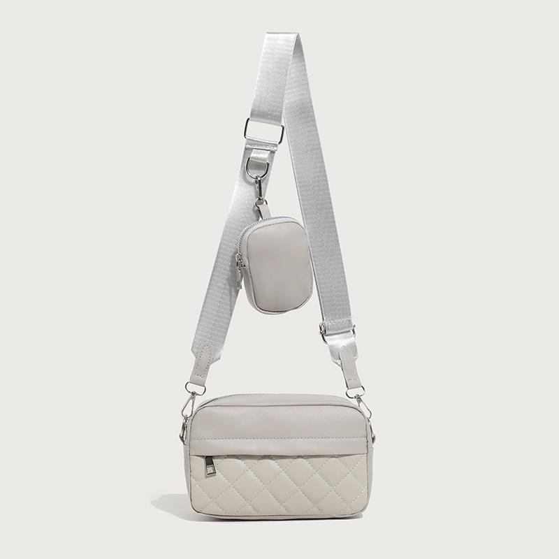 

Новая вышитая ромбовидная квадратная сумка простая и модная универсальная женская сумка на плечо, сумка-мессенджер, сумка для мобильного телефона, кошелек для мелочи серый