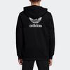Adidas Originals Trefoil Trf Fleece Hoodie Full Zip Warm Sports Jacket Men Tops Black DN6016