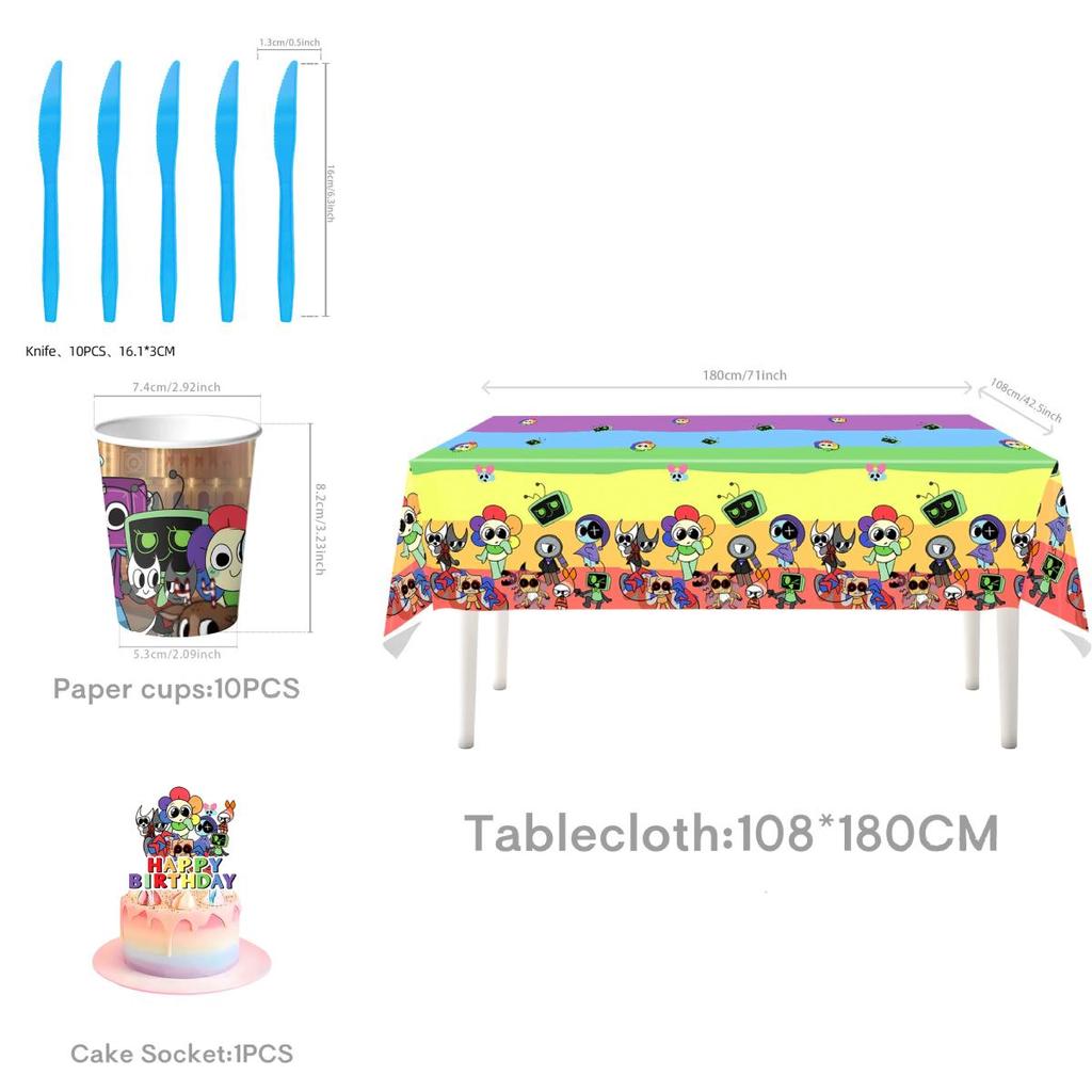 Forniture per Feste Cartoni Animati Dandys World Con Stoviglie Usa e Getta per Decorazioni di Celebrazione del Compleanno