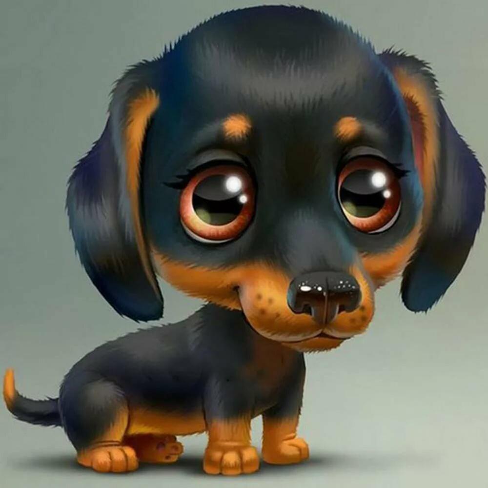 Diamond Painting Cross Animal Full Square Round Drill Diamond Embroidery Dog Diamond Mosaic Needlework Wall Art