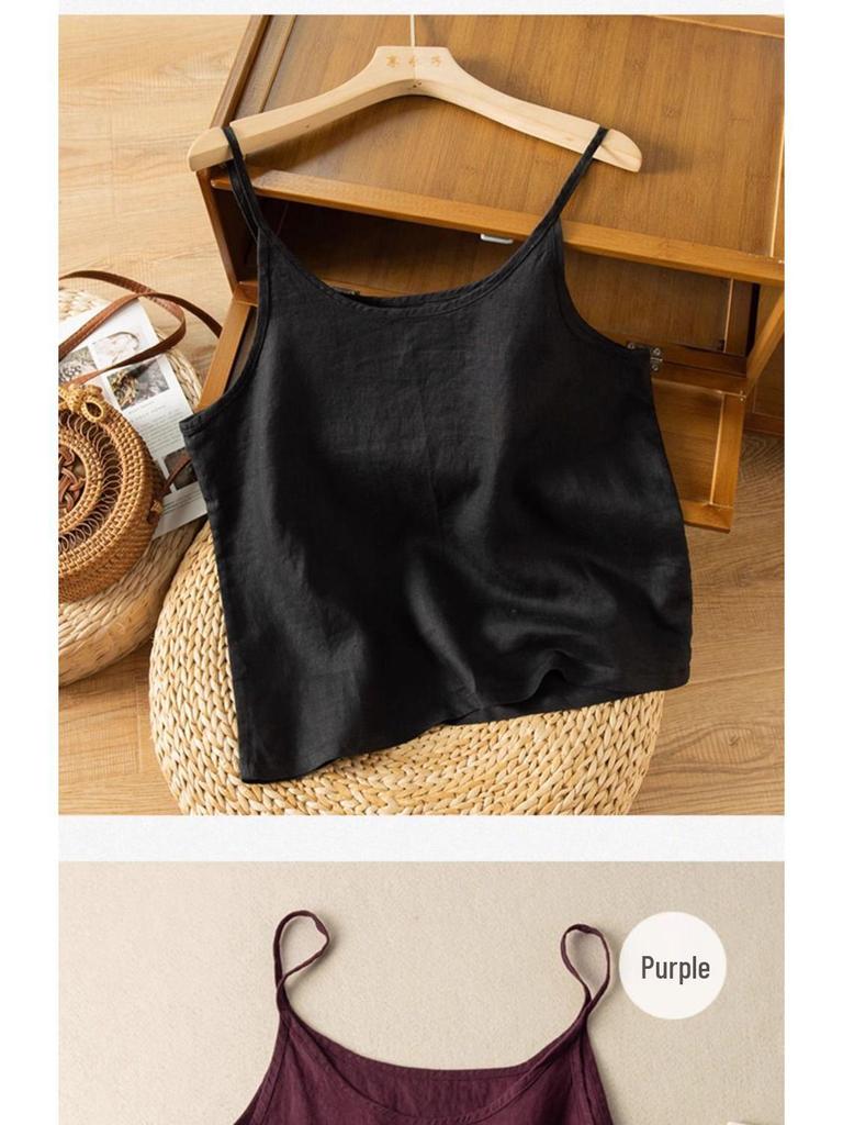 Southeast Asia Plus Size Cotton Linen Japanese Camisole