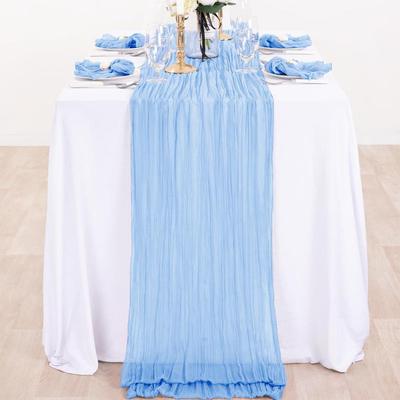 Crepe Table Runner Table Runner Rustic Boho Solid Color Sheer Gauze Table Runner For Wedding Party Holiday Decoration F5J8