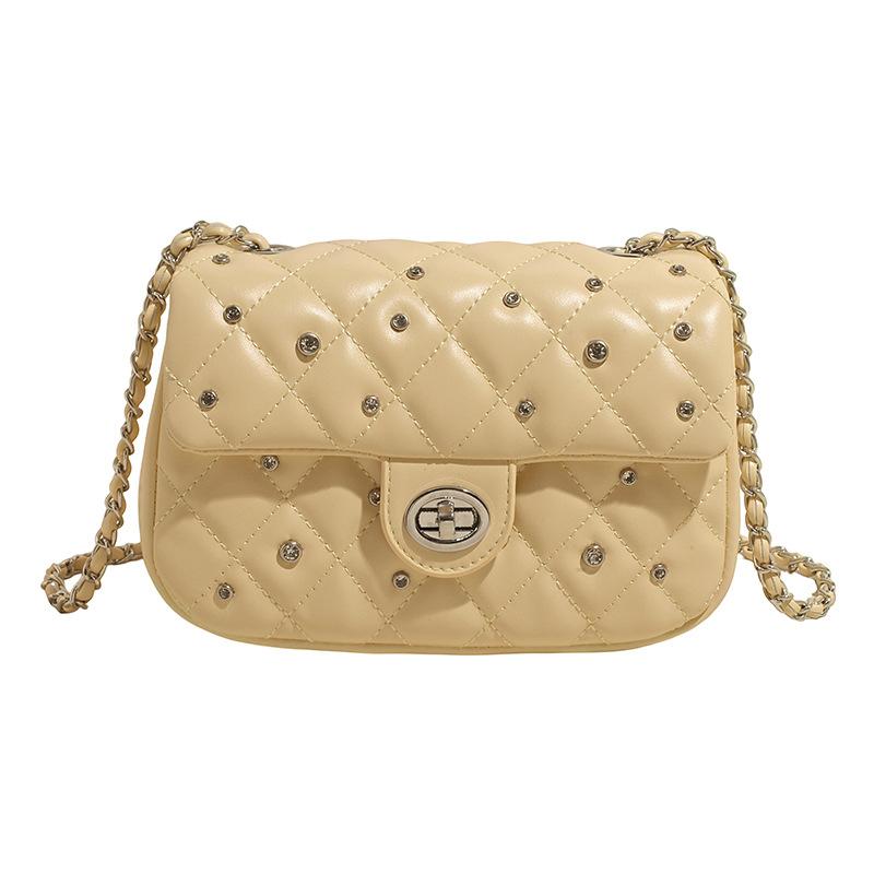 Summer Fashion Diamond Chain Bag Women's 2025 New Simple and Versatile Small Square Bag Korean Version Messenger Mobile Phone Bag