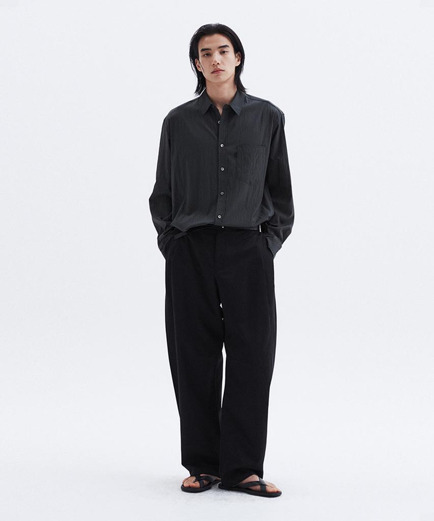 Le Mad Single-Pleat Banding Trousers - Black