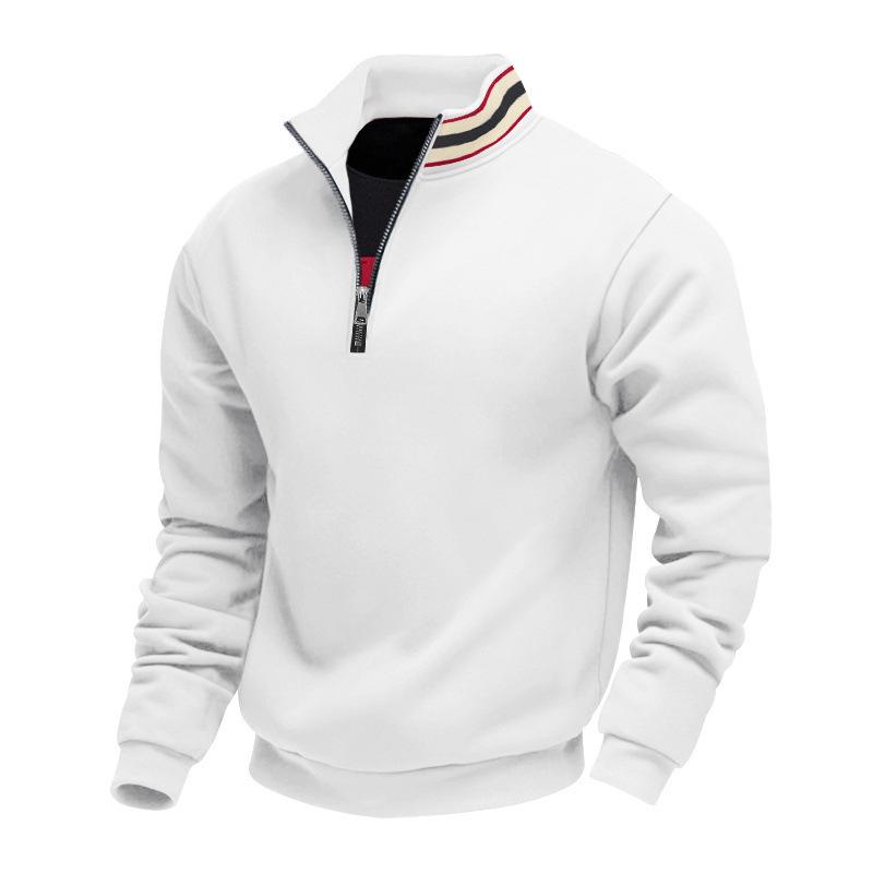 Mens Thick Fleece Loose Stand Collar Half Zip Casual Warm Sports Sweatshirt
