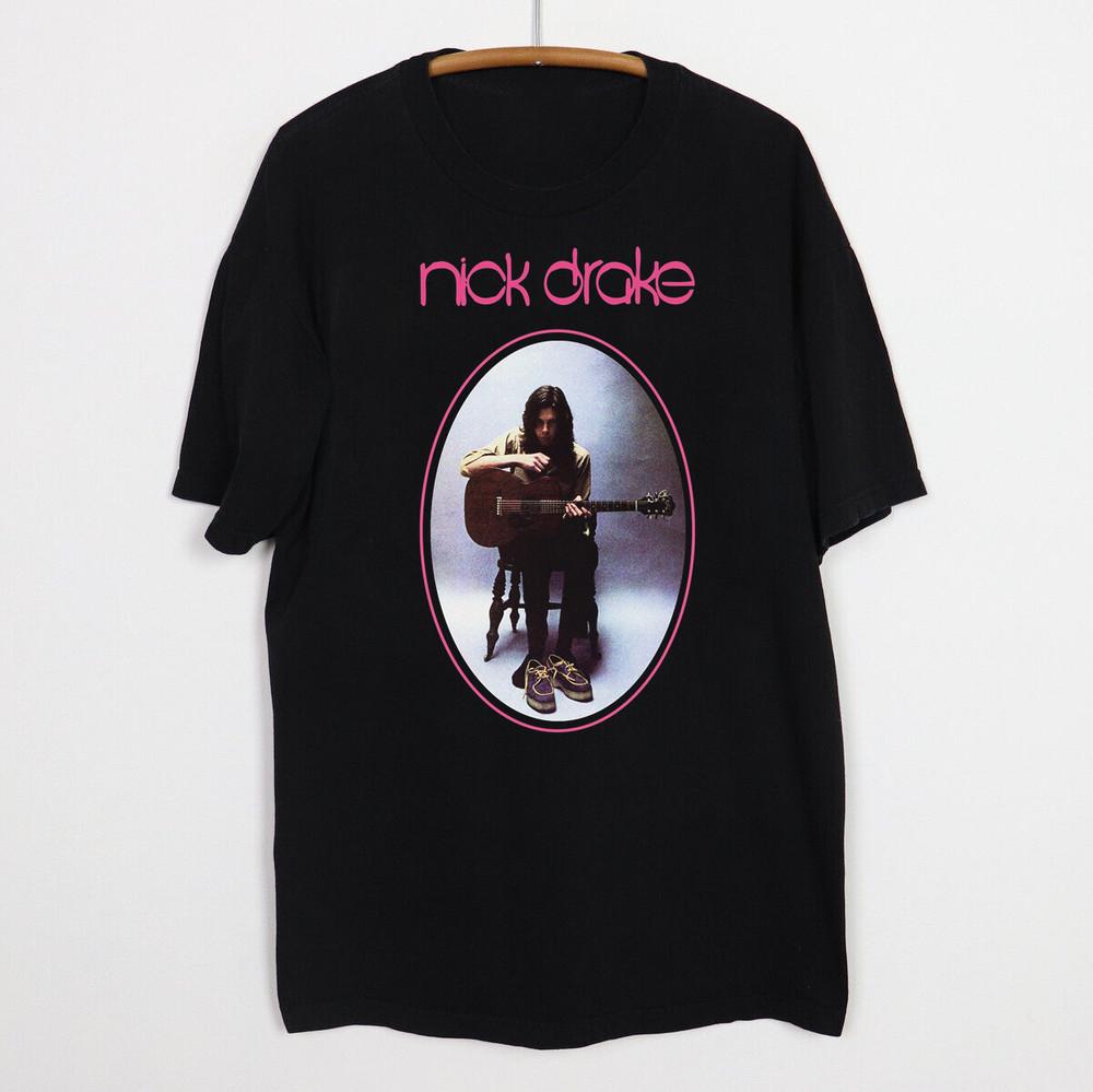 Vintage Nick Drake Five Leaves Left Pink Moon Black All Size Shirt HE455 Unisex T-Shirt XXL