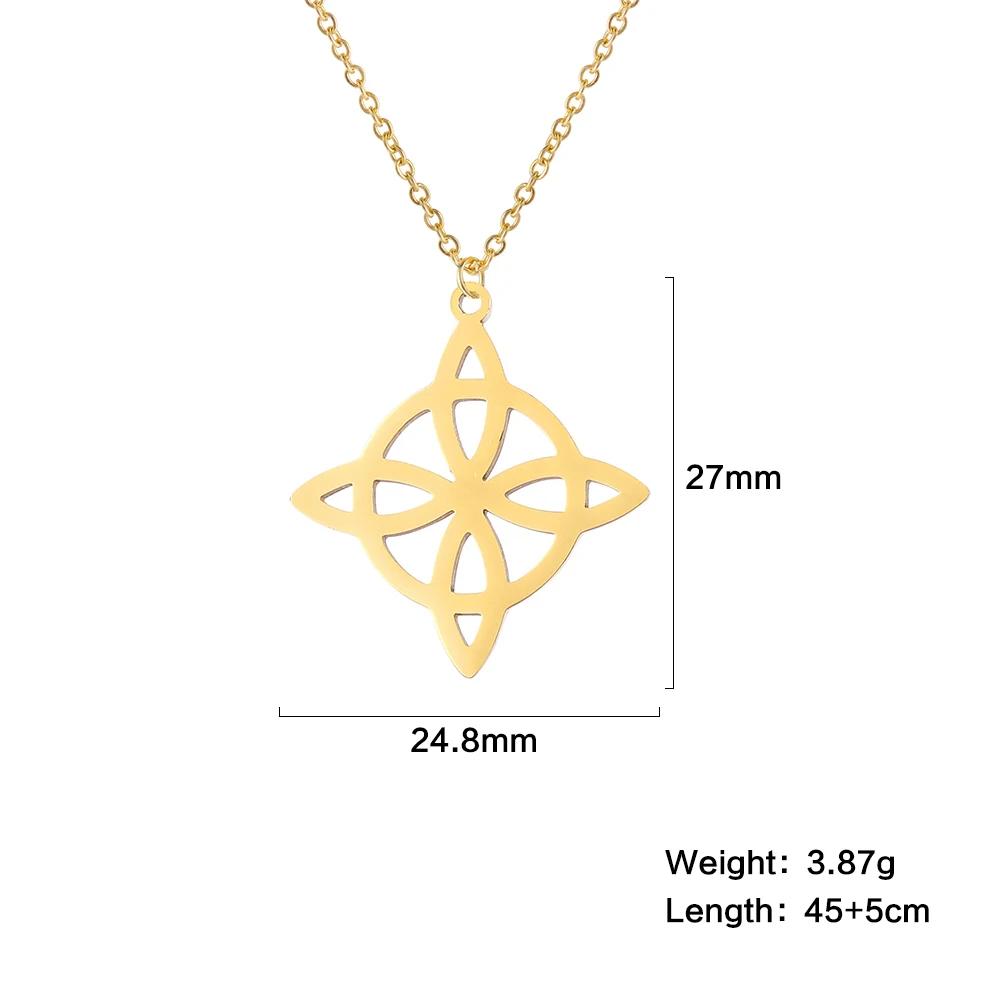Skyrim Witch Knot Double Sided Knot Pendant Stainless Steel Geometric Necklace Women's Fashion Retro Talisman Jewelry 2026 New