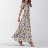 Women's Summer Casual Fashion Print Dresses V-Neck Short Sleeve Dresses