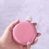 Rainbowl Round Double Wall Small Hip Flask Liquor Flasks Funny Crystal Flask Stainless Steel Portable Hip Flasks Crystal Lid