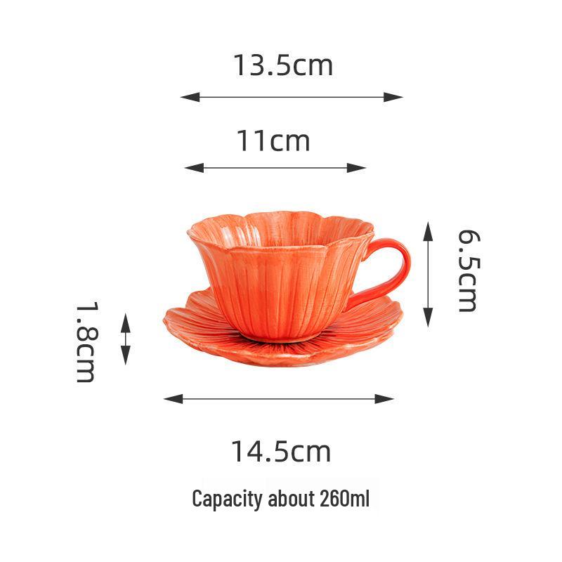 Elegantes handbemaltes Latte-Tassen- und Untertassenset für Damen – Einzigartiges und schönes Design