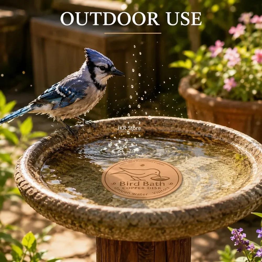 Copper Bird Bath Cleaner Disc Metal Water Purification Disk for Outdoor Garden Bird Bowl Fountain Basin Patio Yard Accessories