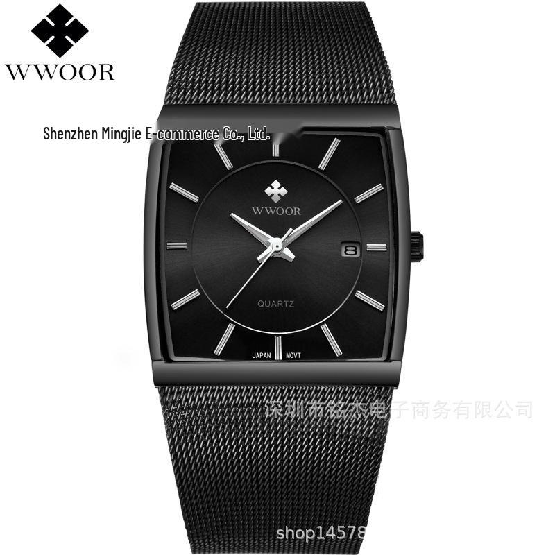 WWOOR 8831 Men s Quartz Watch - Fashionable  Waterproof with Mesh Strap