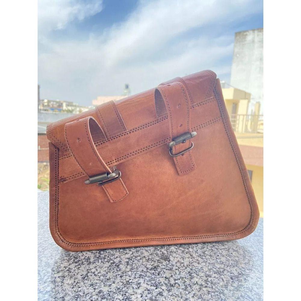 Bags Combo Motorcycle Leather Panniers Saddle Luggage Pouch Side Bag Saddlebags