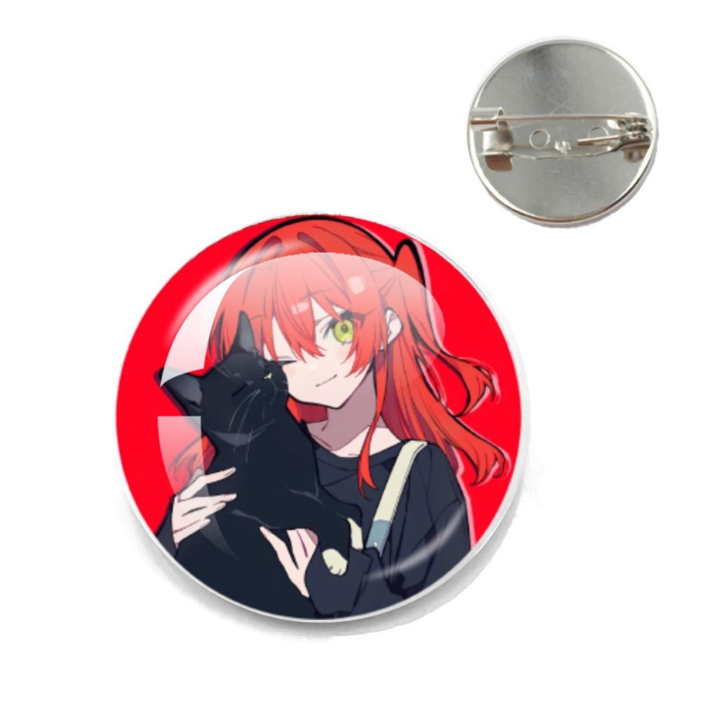 BOCCHI THE ROCK Pin Round Cartoon 20MM/25MM Metal Brooches Handmade Pins For Backpack Jewelry Accessories Gifts Creative Badge