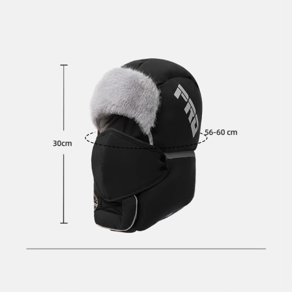 Cold-proof Plush Thermal Trapper Hat Cold Protection Windproof Beanies Head Cover  Winter Warm