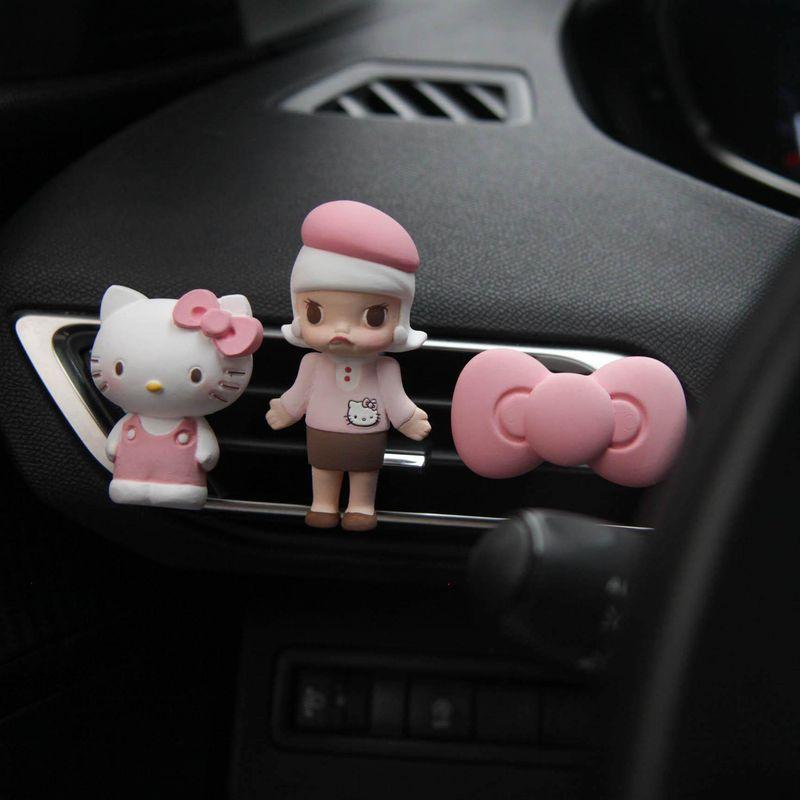 Cute Cartoon Hello Kitty Couple Doll Car Aromatherapy Car Air Conditioner Air Outlet Fragrance Fancy Fragrant Stone