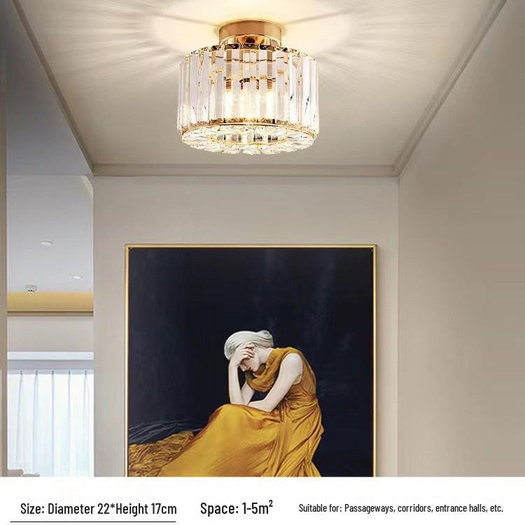 Luxury Crystal Ceiling Light for Nordic Room, Hallway, Entrance, Balcony, or Dining Room - Round/Square Luminaire.