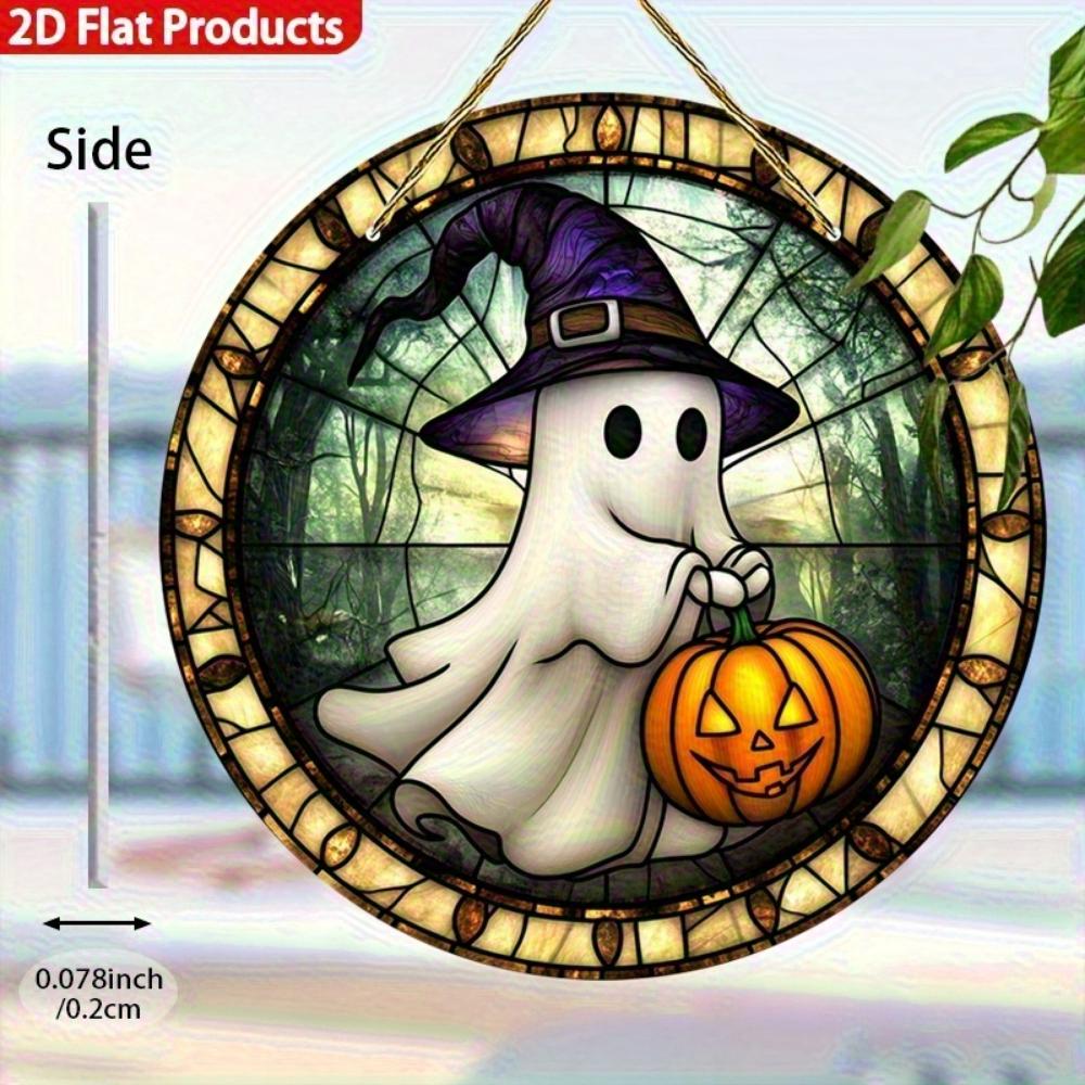 2D Flat Halloween Acrylic Decorative Sign - Hanging Decorations, Perfect for Family, Porch, Garden - Halloween, Christmas, Stay Gifts
