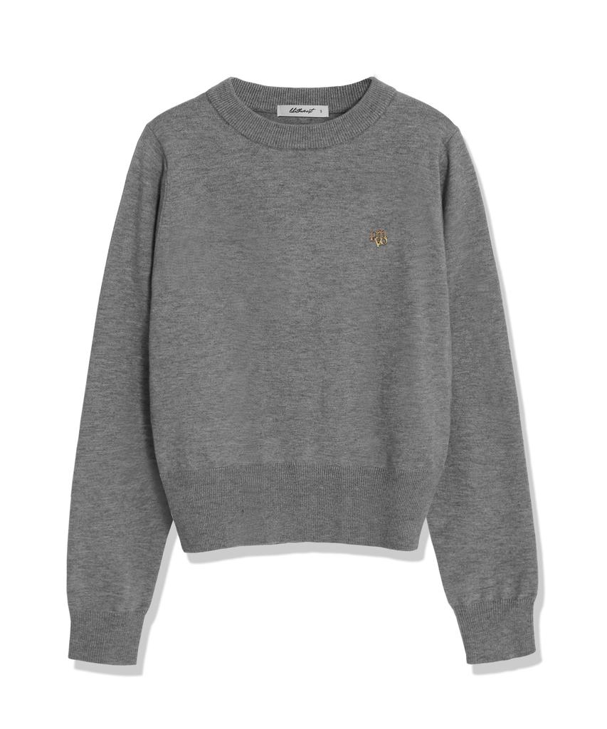 LIKE THE MOST Soft Essential Round Knit_Gray